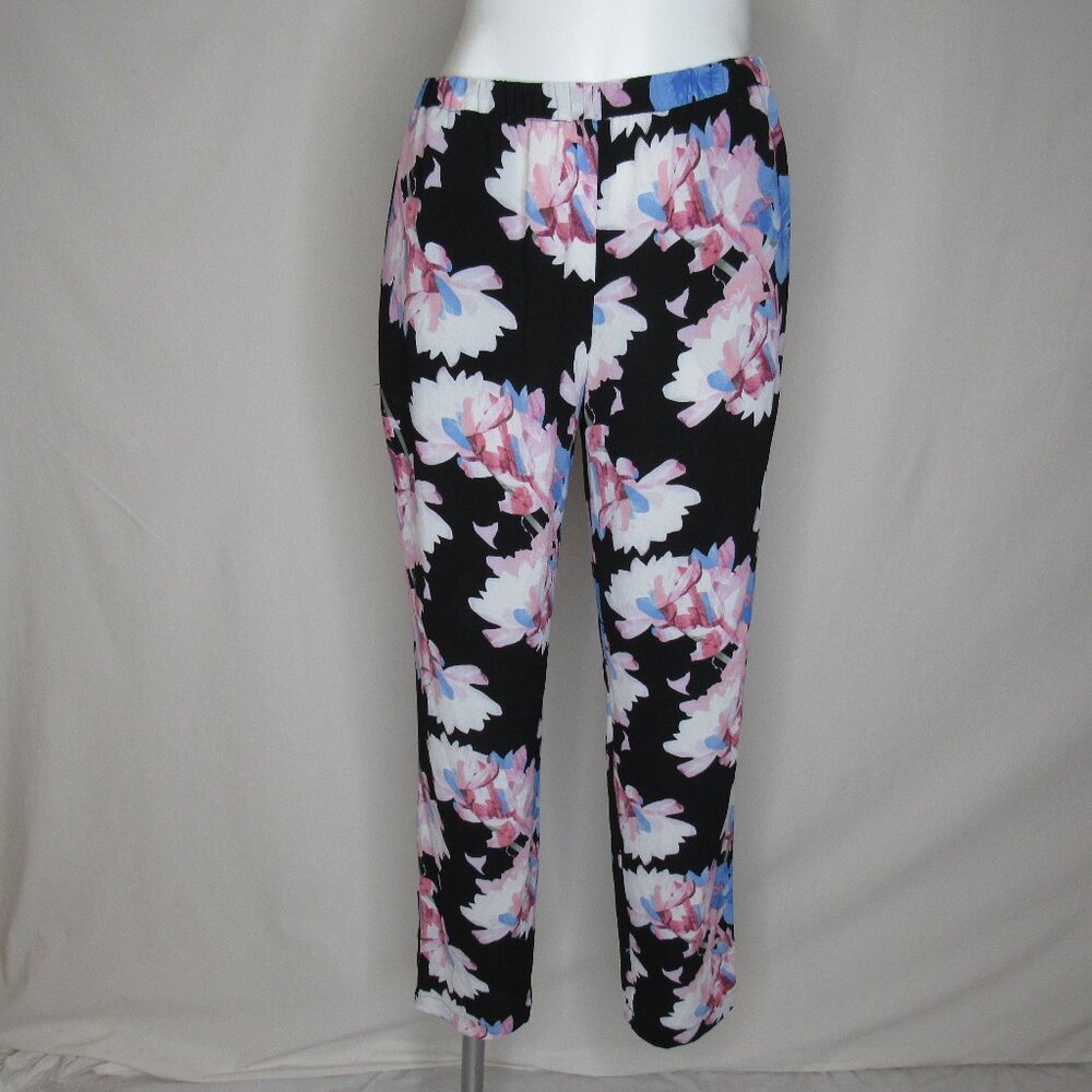 Vince Camuto Black Pink Floral Pants 28" Women's S Small